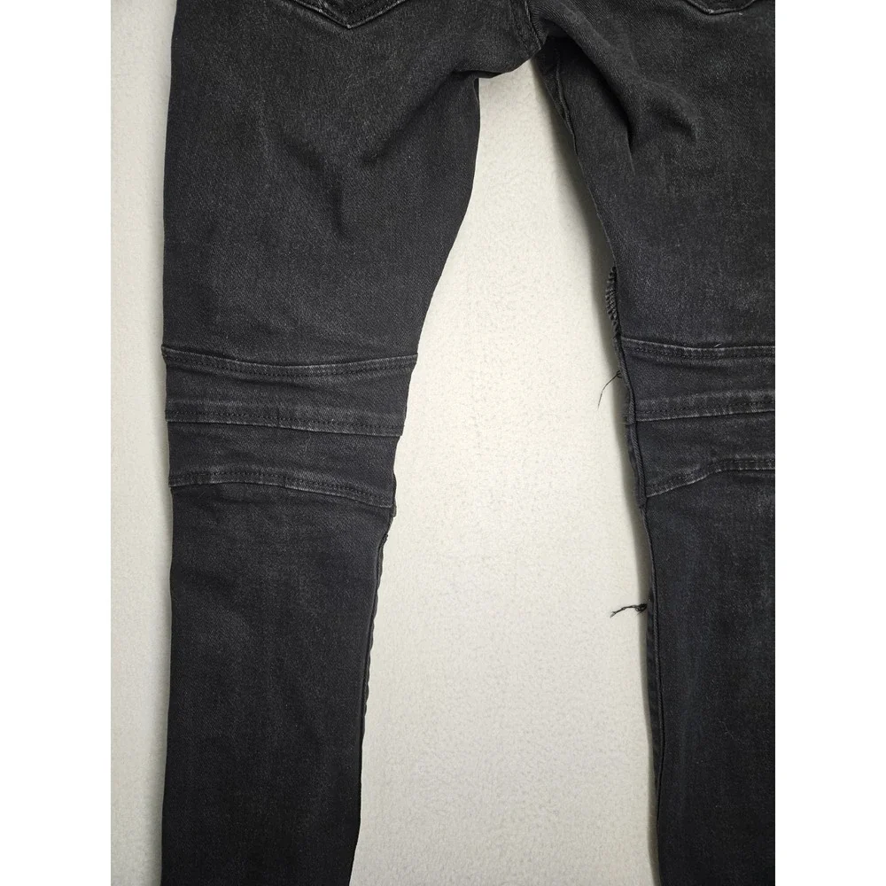 Mens Preme Moto Stripe Pants Black Distressed 32x32 Punk Goth Rock Hip Hop Urban